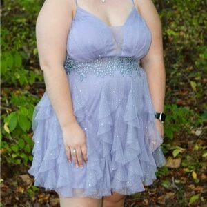 Elegant Lavender Ruffled Dress